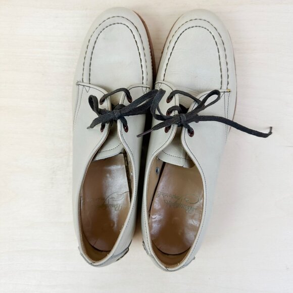 Vintage Brunswick Imperial Bowling Shoes Leather Women's Taupe 7 Right Hand - Picture 3 of 10